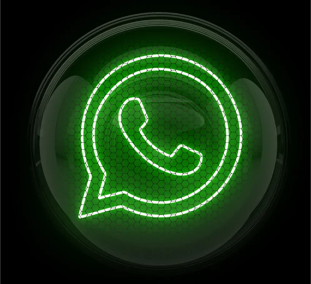 Logo artística do Whtasapp em neon
